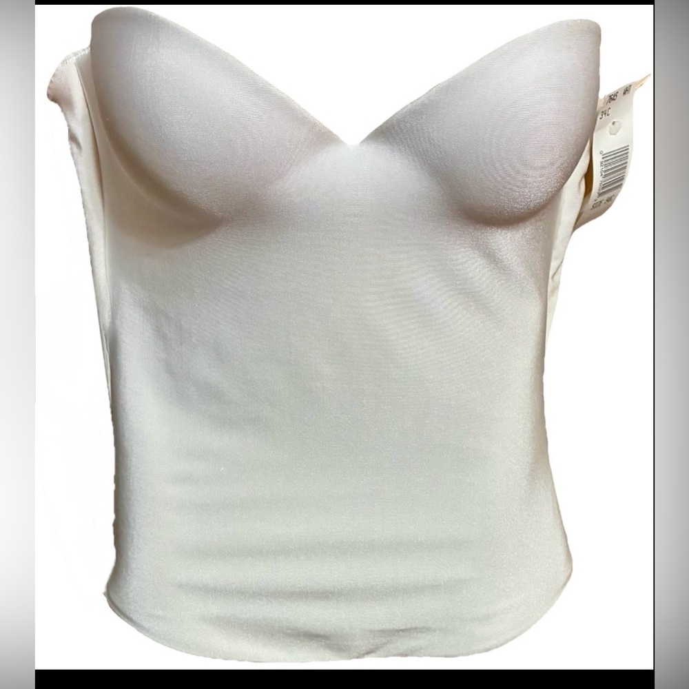 Strapless Longline Bra 34C White. Push-up Molded Underwire Cups David’s Bridal
